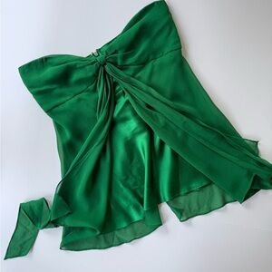 BCBGMaxAzria Green Strapless Blouse